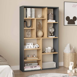 Hanah Home Kor1-Sa Estantería Natural y Antracita